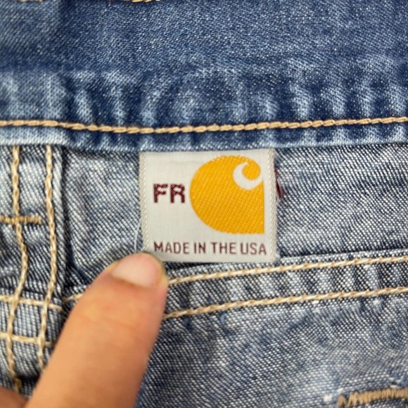 Vintage Carhartt FR Blue Jeans Mens size 38x30 Made in USA - Picture 9 of 11